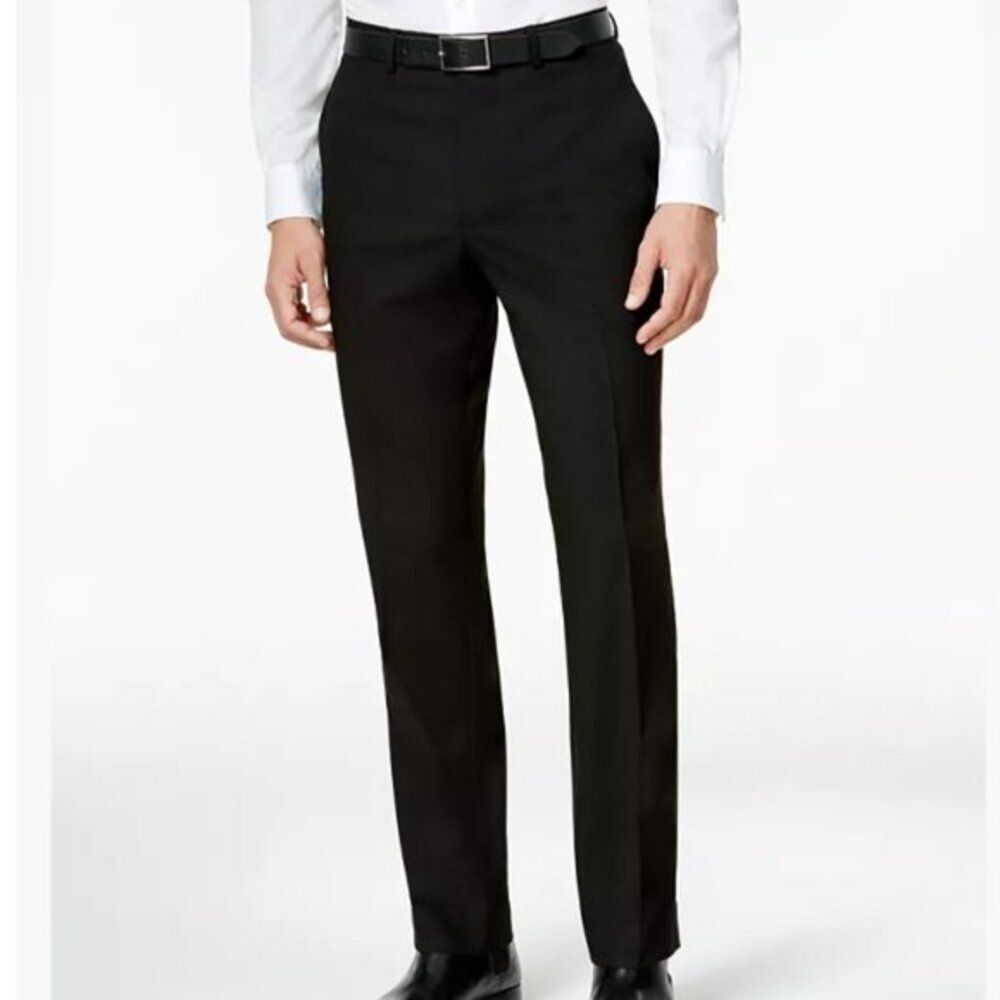 Kenneth Cole New York Wool Black Slim Fit Pants Size 48 Regular NWT